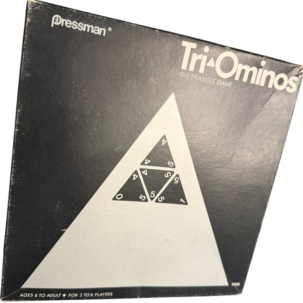 Pressman Tri-Ominos The Triangle Game 4420 Vintage 1968 Edition Complete Used